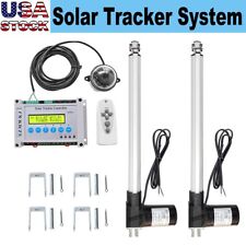 Lcd Dual Axis Solar Sun Track Tracker System W 12v 2x18 6000n Linear Actuators