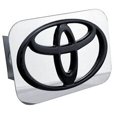 Toyota Logo Tow Trailer Hitch Cover Plug Black On Chrome