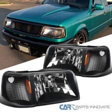 Fits 1993-1997 Ford Ranger 1pc Style Black Headlightscorner Signal Lamps 93-97