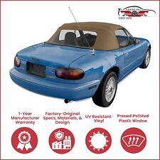 1990-05 Mazda Miata Convertible Soft Top W Dot Approved Plastic Window Tan