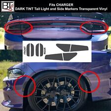 For 2015-2023 Charger Dark Tint Rear Tail Light Side Marker Precut Overlay Smoke