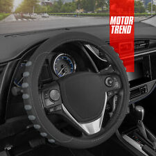 Motor Trend Flexgrip Leather Steering Wheel Cover For Auto Car Truck Van Suv Gra