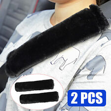 2x Car Auto Sheepskin Seat Belt Covers Soft Shoulder Strap Pads Cushion Headrest