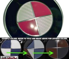 Carbon Fiber White Hot Pink Vinyl Sticker Overlay Complete Set Fits Bmw Emblem