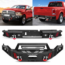 Front Bumper Or Rear Bumper W Led Plate Winch Fit For 2013-2018 Dodge Ram 1500