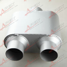 Racing Performance 3 Inlet 2.25 Dual Outlet Muffler Silencer Single Chamber