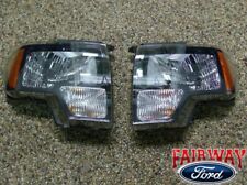 2009 Thru 2014 Ford F-150 Svt Raptor Black Halogen Headlight Set Pair