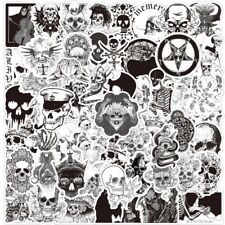 50pcs Cool Gothic Skull Stickers Decals Pack For Laptop Hydro Flask Phone Case