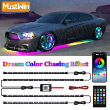 Mustwin 4pcs Rgb Dreamcolor Underglow Led Car Neon Strip Light Music App Control