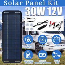 30w Solar Panel 12v Trickle Charger Battery Charger Kit Maintainer Boat Car Rv