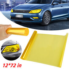 12x72 Golden Yellow Headlight Taillight Fog Light Tint Film Vinyl Sticker Wrap