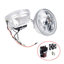 Universal 3 14 Round White Halo Chrome Housing Clear Fog Driving Lights Lamps