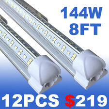 12 Pack 8ft Led Shop Light 144w Linkable Ceiling Tube Fixture Daylight 6500k
