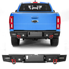 For 2019-2024 Ford Ranger Steel Rear Bumper Guard Wwinch Plate Led Lights