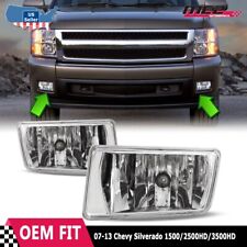 For Chevy Silverado 1500 2500 07-14 Fog Lights Clear Bumper Driving Front Lamps
