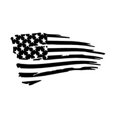 Distressed American Flag Hunting Vinyl Window Decal Sticker