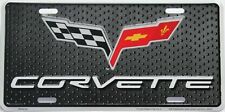 Chevrolet Corvette Racing Flags Embossed Metal License Plate
