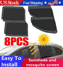 8x Magnetic Car Side Front Rear Window Sun Shade Cover Mesh Shield Uv Protection