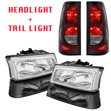 Headlights Smoke Tail Lights For 2003-2007 Chevy Silverado 1500 2500 3500hd