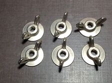 6 Pcs 12-24 Zinc Alloy Nickel Plated Washer Base Wing Nuts Chevy Pontiac Buick