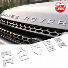 For Range Rover Front Hood Logo Oem Emblem Letters Badge Sport Silver White Svr