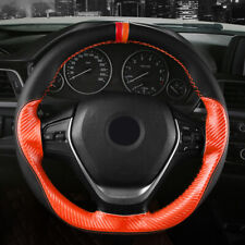 Microfibrecarbon Fiber Leather Car Steering Wheel Cover Diy For 15in Men Women