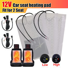 4pads Car Carbon Fiber Heated Seat Heater Hi-off-lo Switch For 2 Seats 12v U7e2