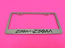 Zoom Zoom - Stainless Steel Chrome Metal License Plate Frame Holder Wscrew Caps