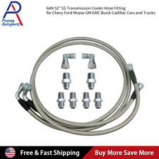 Ss Braided Transmission Cooler Hose Lines For Chevy Ford Mopar Th350 700r4 Th400