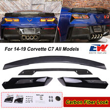 Z06 Stage 3 Rear Trunk Lid Spoiler For 2014 - 2019 Corvette C7 Carbon Fiber Look