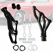 Black Coated Mid-length Exhaust Header Fits Sbc Chevy 327 350 400 Afg Body