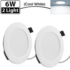 2 X 6w Led Panel Light Cool White Recessed Round Ceiling Lamp Kitchen Fixtures