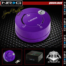 Nrg Thin Steering Wheel Short 6-hole Quick Release Lock Wkey Adaptor Kit Purple