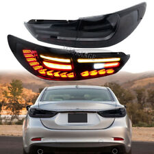 Set Led Dynamic Tail Light For 2013 14-2018 Mazda 6 Rear Brake Stop Lamp Smoked