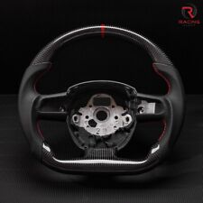 Real Carbon Fiber Flat Customized Sport Steering Wheel Audi A4 A5 2004-2012