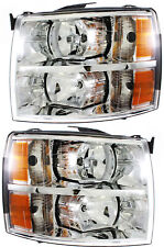 For 2007-2013 Chevrolet Silverado Headlight Halogen Set Pair