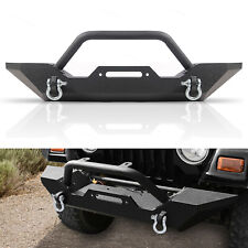 Front Rear Bumper W D-rings For 1987-2006 Jeep Wrangler Tj Yj Powder Coated