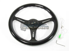 Nrg Classic Wood Grain Steering Wheel 350mm Black With 3 Spoke Center In Black