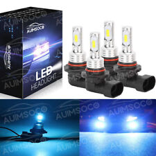 9005 9006 Led Headlights Kit Combo Bulbs Blue 8500k High Low Beam Super Bright