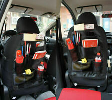 2pcs 6-pockets Car Back Seat Organizer Folding Sack Tray Holder Storage Tray Bag