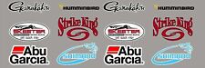 Fishing Logo Set 12 Pack 6 Vinyl Vehicle Boat Tackle Gear Decal Stickers