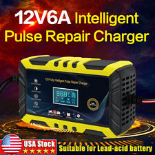 12v 6a Car Battery Charger Smart Automatic Pulse Repair Trickle Charger Agm Gel