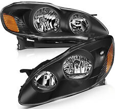 For 2003-2008 Toyota Corolla Black Front Leftright Lamps Headlights Assembly