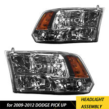 Headlights Assembly For 2009 2010 2011 2012 Dodge Ram 1500 2500 3500 Smoke Lens