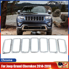 7pcs Chrome Front Grille Trim Ring Insert For Jeep Grand Cherokee 2014-2016