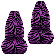 Universal Size Front Set Car Seat Covers Zebra Black And Purple