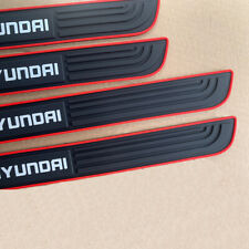 For Hyundai 4pcs Black Rubber Car Door Scuff Sill Cover Panel Step Protectors
