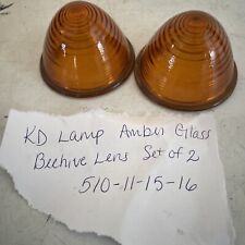 Kd Lamp Co Amber Glass Beehive Lens Set Of 2 Used 510-11-15-16 Vintage