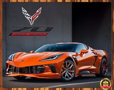 2023 Corvette - Amplify Orange - 70th Anniversary - Metal Sign 11 X 14