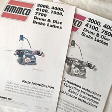Ammco Operating Maintenance Parts Manual 3000 4000 4100 7500 Brake Lathes
